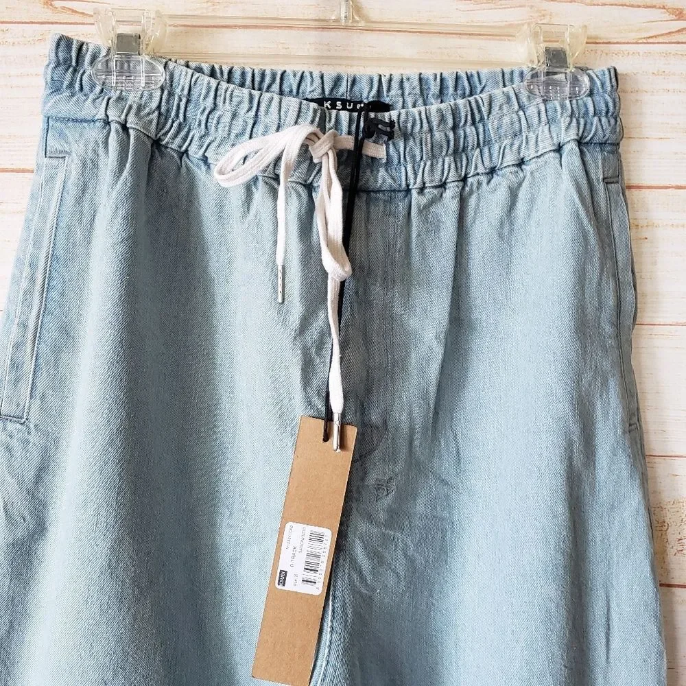 Ksubi Denim Track Pants Elasticated Waistband Drawstring Classic Men Size Small
